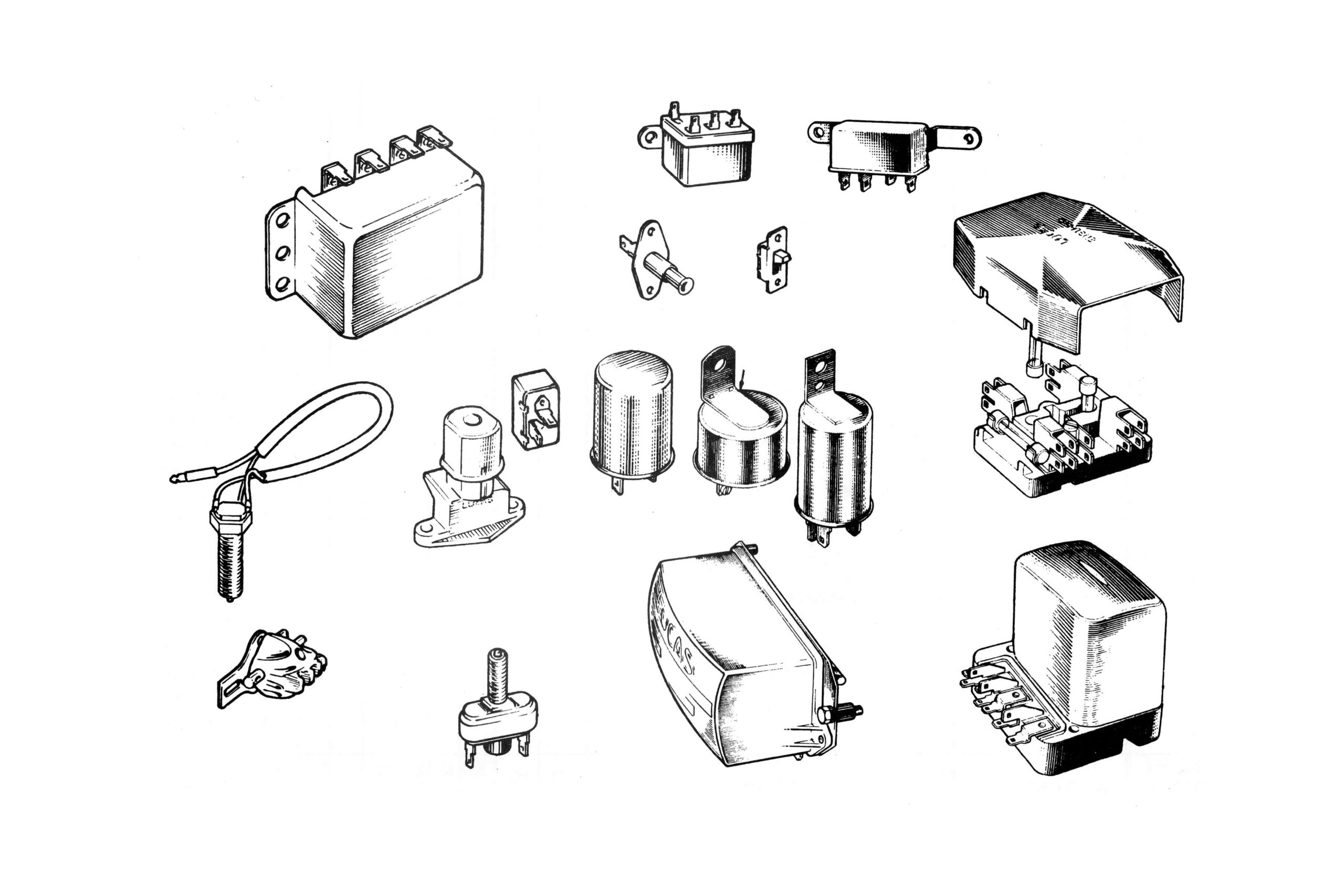 Lotus Elan Electrical Fuses, Relays, Sensors and Regulators Diagram