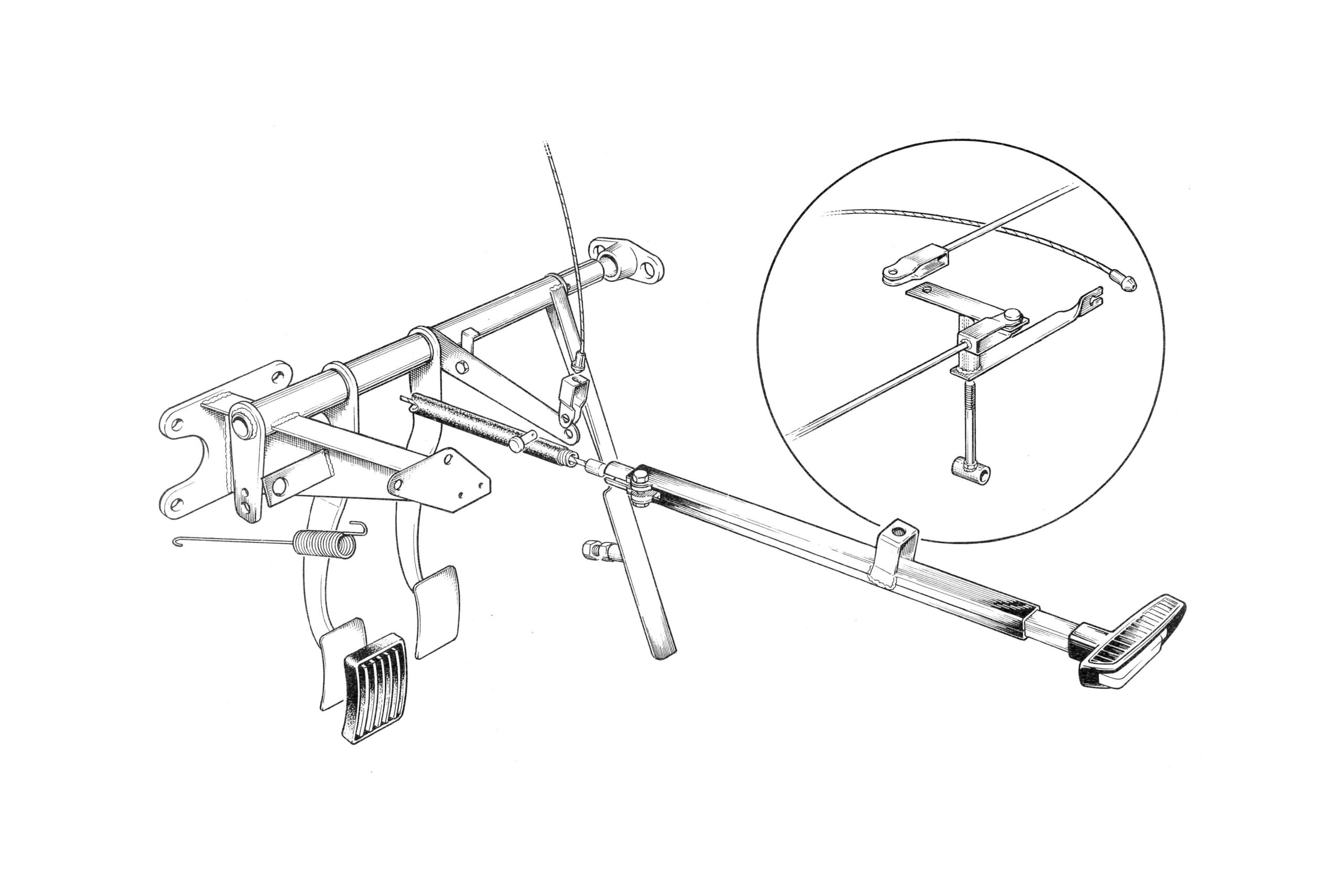 Lotus Elan Pedals & Controls Diagram